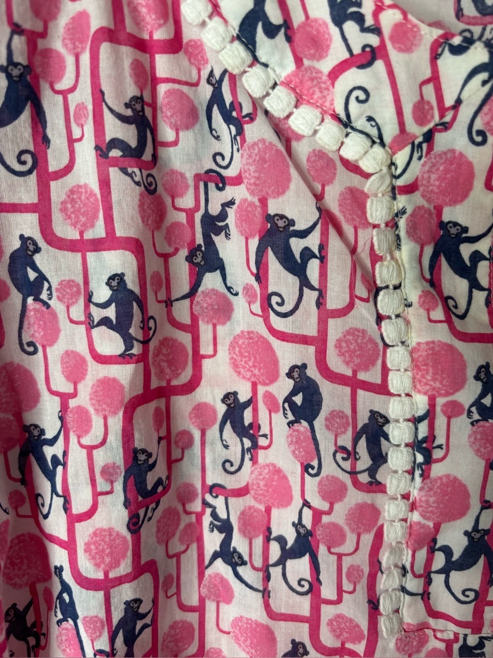 Talbots Pink Printed Tunic with Navy Motif and Trim - Picture 7 of 7